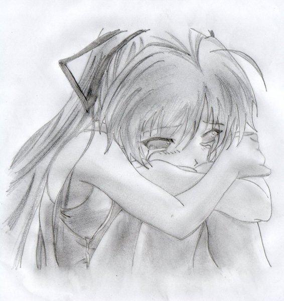 Аниме карандашом грустные