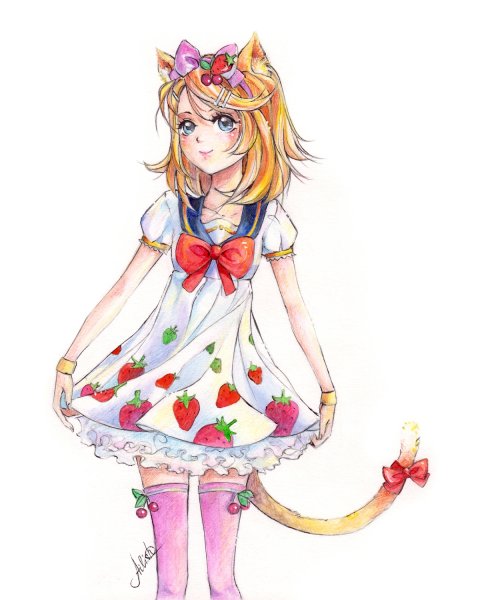 Аниме рисунки цветными карандашами