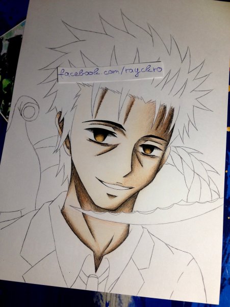 Аниме паразит карандашом