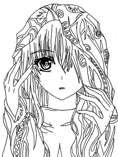 Раскраски аниме девушек