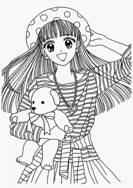 Раскраски аниме девушек