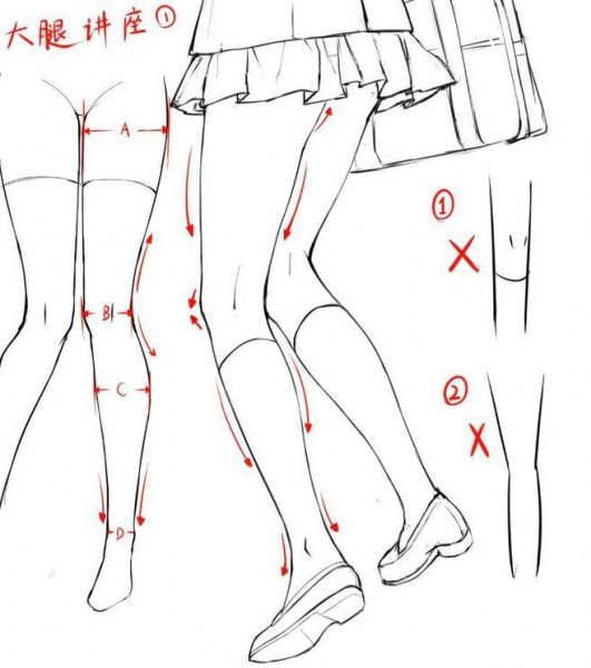 Женские ноги аниме