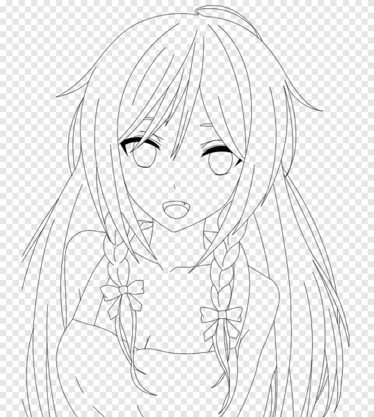 Аниме волосы девушек для раскрашивания