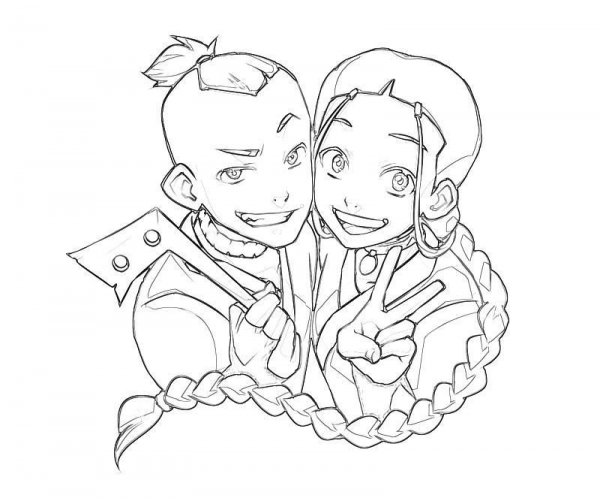 Раскраска аватар аанг Зуко