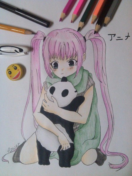 Аниме для срисовки цветными карандашами