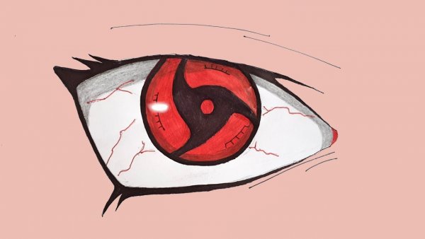 Мангеке Шаринган Итачи карандашом