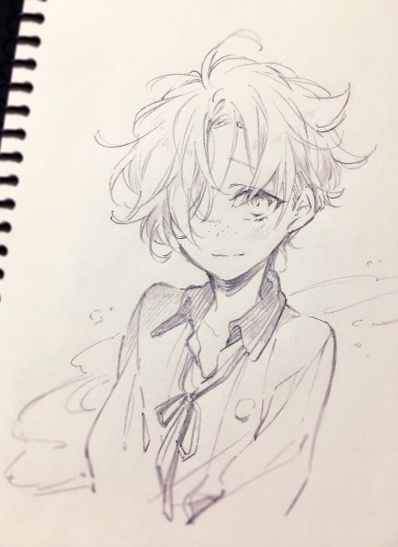 Аниме скетч мальчик
