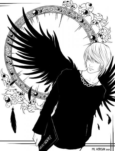 Ягами тетрадь смерти черно белый