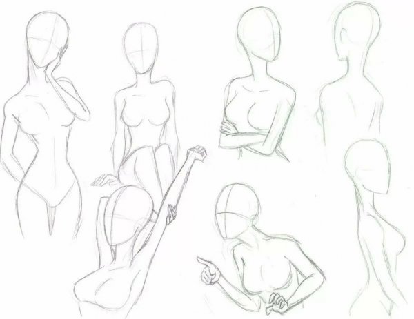 Скетч девушки для рисования