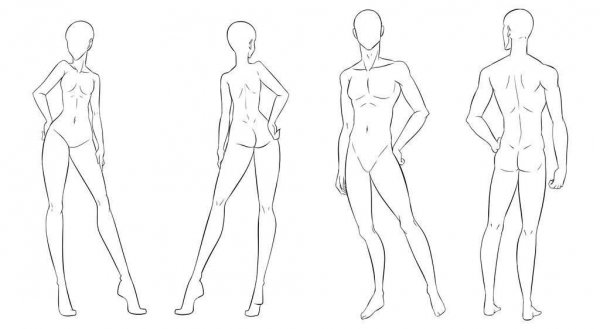 Макет тела для рисования аниме