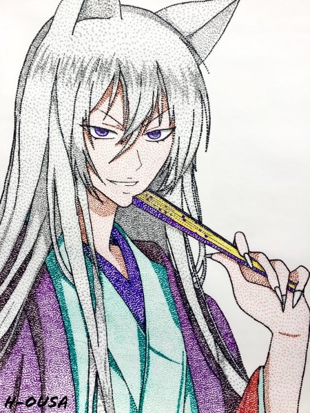 Томоэ Микаге чёрно-белый