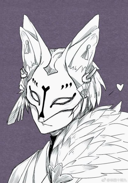 Маска Кицунэ скетч