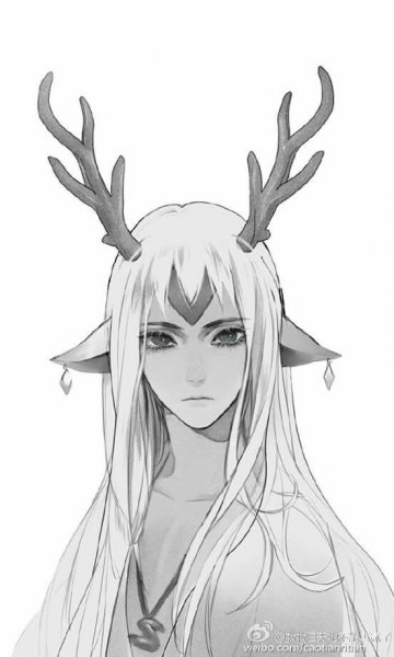 Аниме карандашом эльфичка