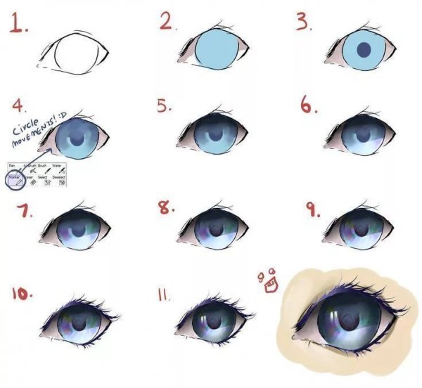 Глаза в Paint Tool Sai