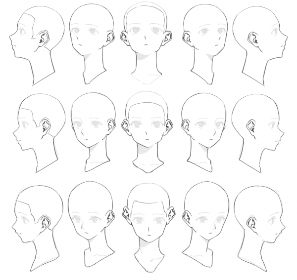 Референсы головы аниме