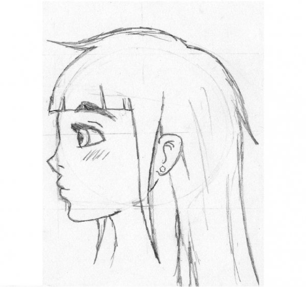 Аниме лицо с боку