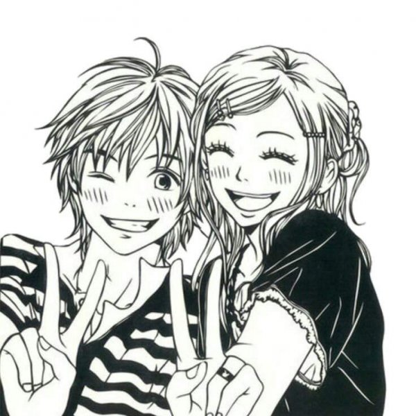 Аниме парень и девушка Дружба