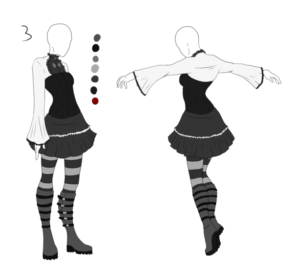 Эскизы одежды аниме