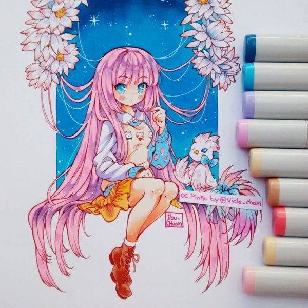 Аниме фломастерами