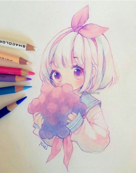 Чиби акварелью