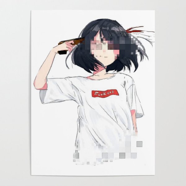 Аниме девушка в белой футболке