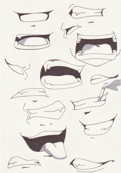 Рот в стиле аниме