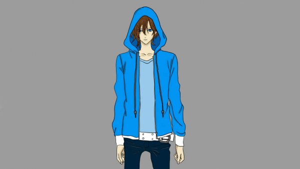 Аниме персонаж в капюшоне