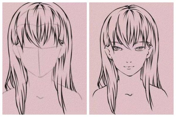 Чёлки аниме для рисования