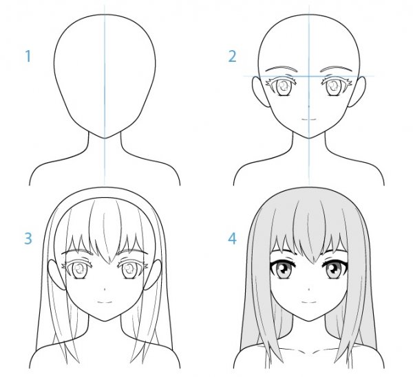 Поэтапное рисование аниме персонажей