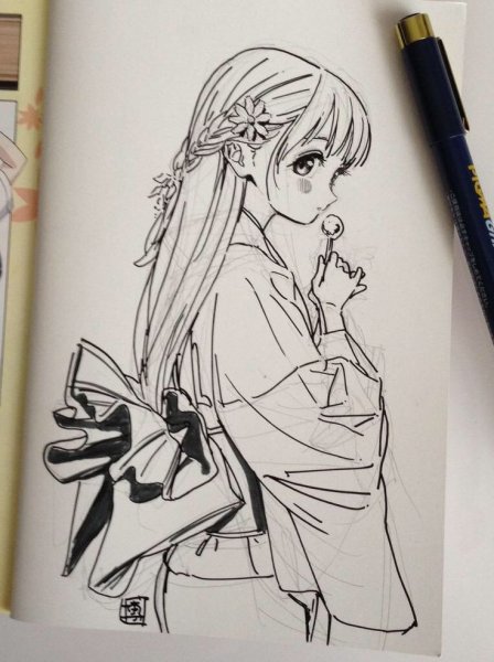 Скетчи для рисования манги