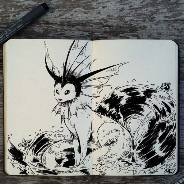 Аниме покемоны арт для скетчбука