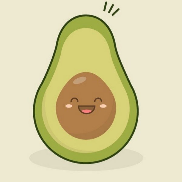 Авокадо с разными эмоциями