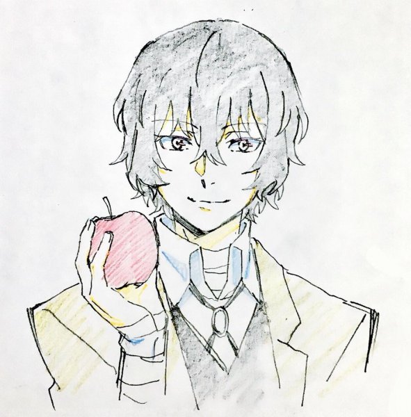 Дадзай Осаму рисовка