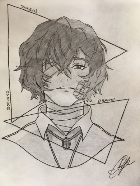 Дадзай Осаму эскиз