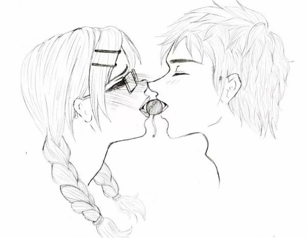 Раскраска поцелуй