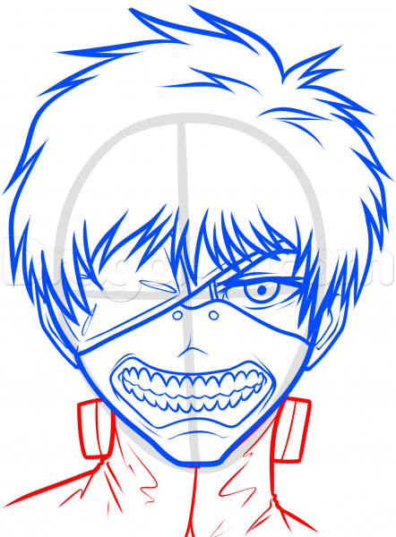 Токийский гуль Канеки Кен карандашом