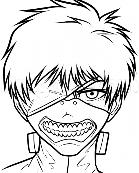 Аниме для разрисовки Токийский гуль