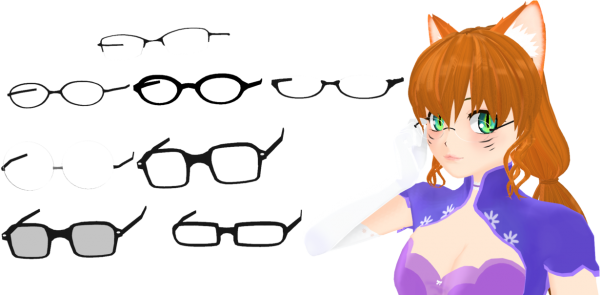 Нарисованные очки аниме