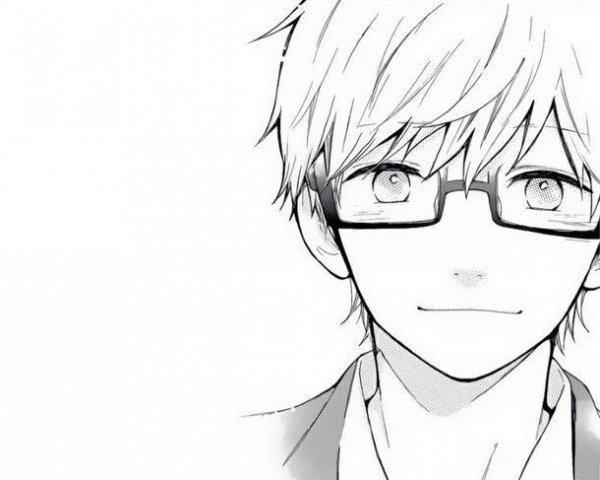 Аниме лицо парня в очках