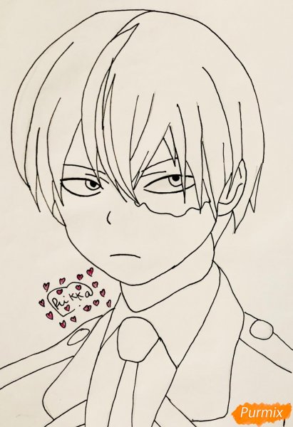 Шото Тодороки рисунок