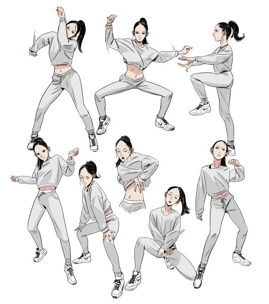 Танцевальные позы для рисования