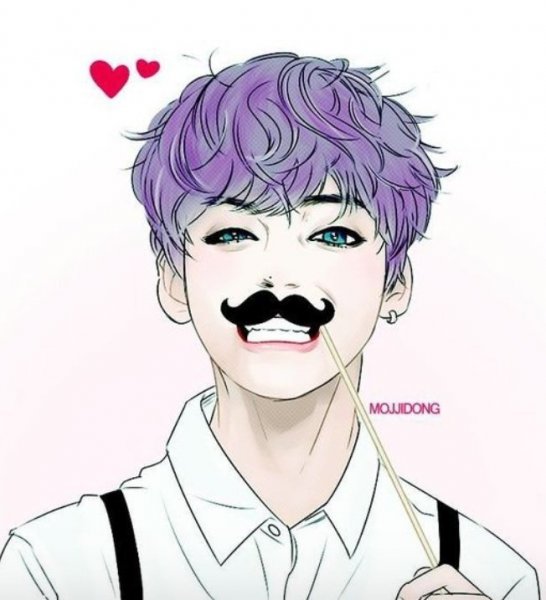 БТС рисунки аниме Тэхен