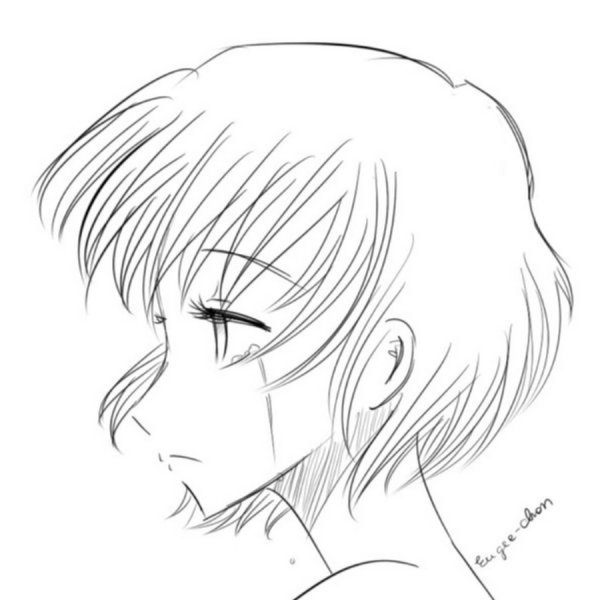 Аниме лицо девушки сбоку