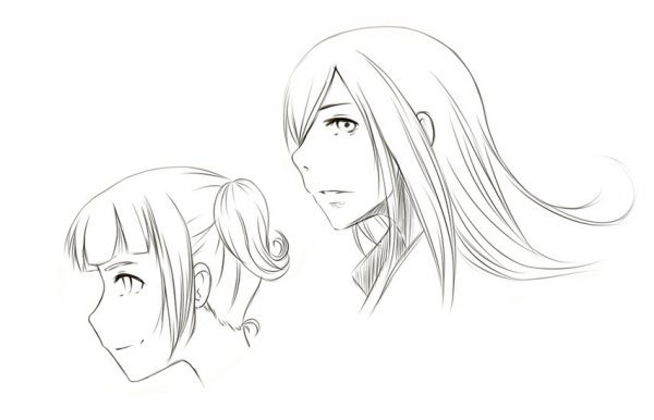 Лицо в аниме стиле сбоку