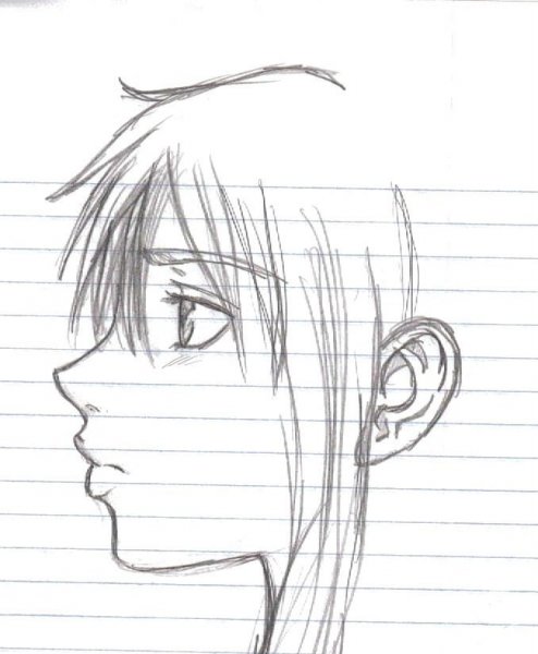 Аниме в профиль карандашом