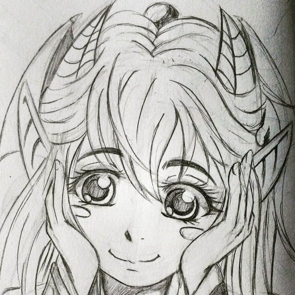 Рисунки для срисовки карандашом аниме демон