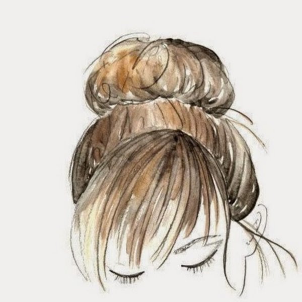 Рисование причёска гулька