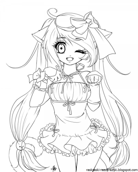 Раскраски для девочек аниме