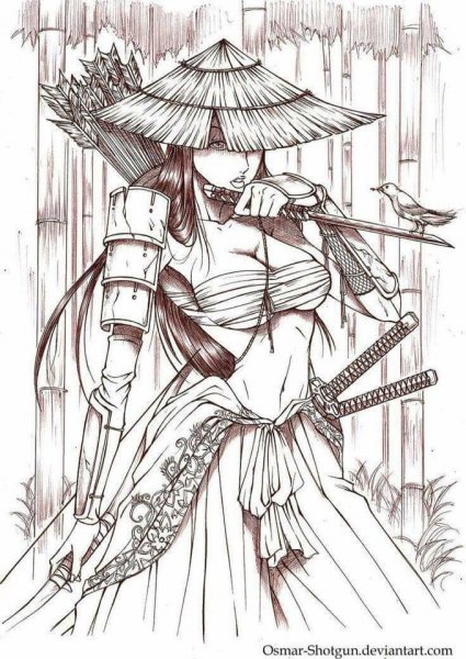 Самурайка эскиз