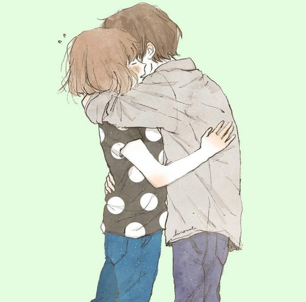 Аниме обнимает